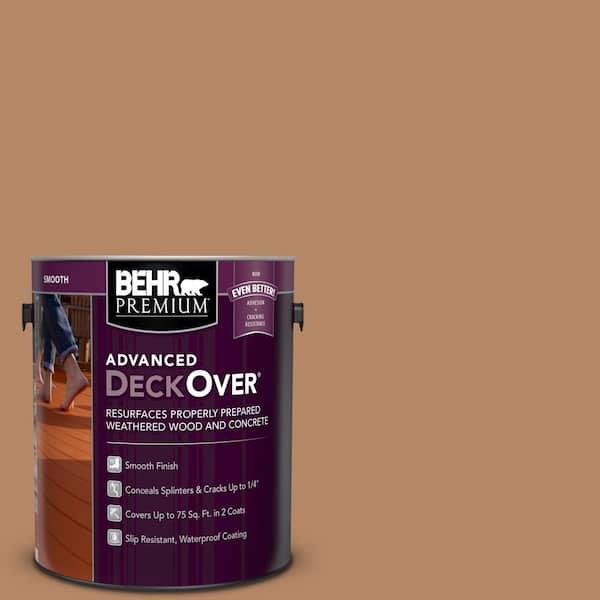 BEHR Premium Advanced DeckOver 1 gal. #SC-158 Golden Beige Smooth Solid Color Exterior Wood and Concrete Coating