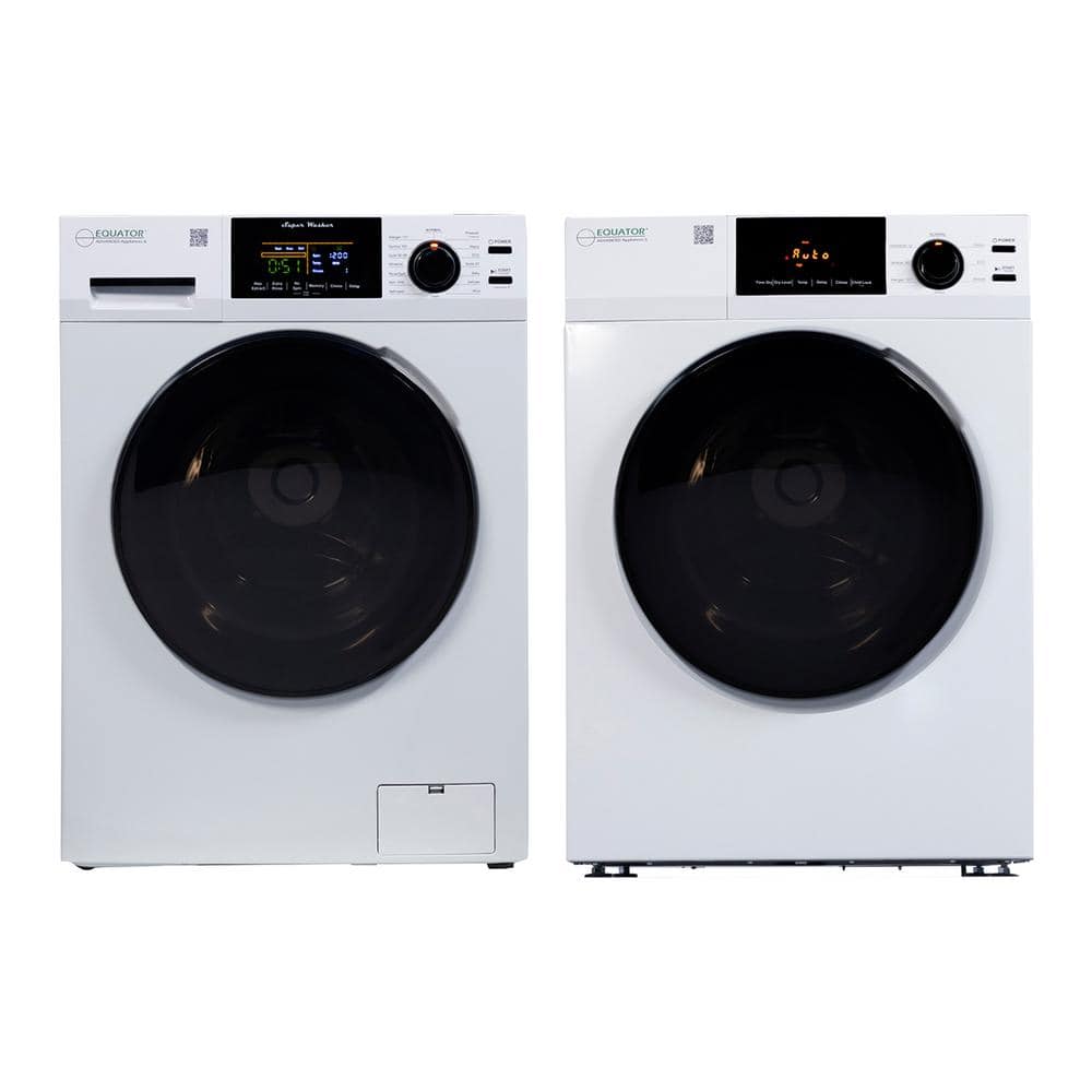 Equator 1.9 cu. ft. Deluxe Laundry Set Sani Washer 110-Volt Vented Dryer 220-Volt in White