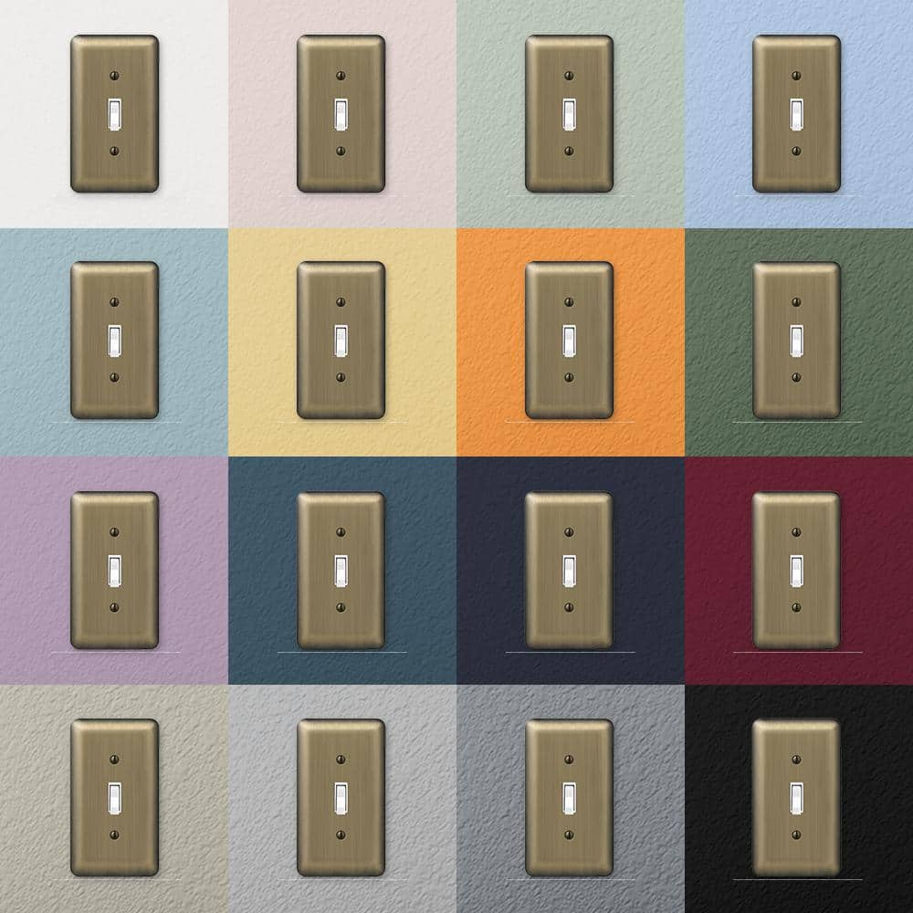 Brushed Brass Single Gang Rocker Wall Plate