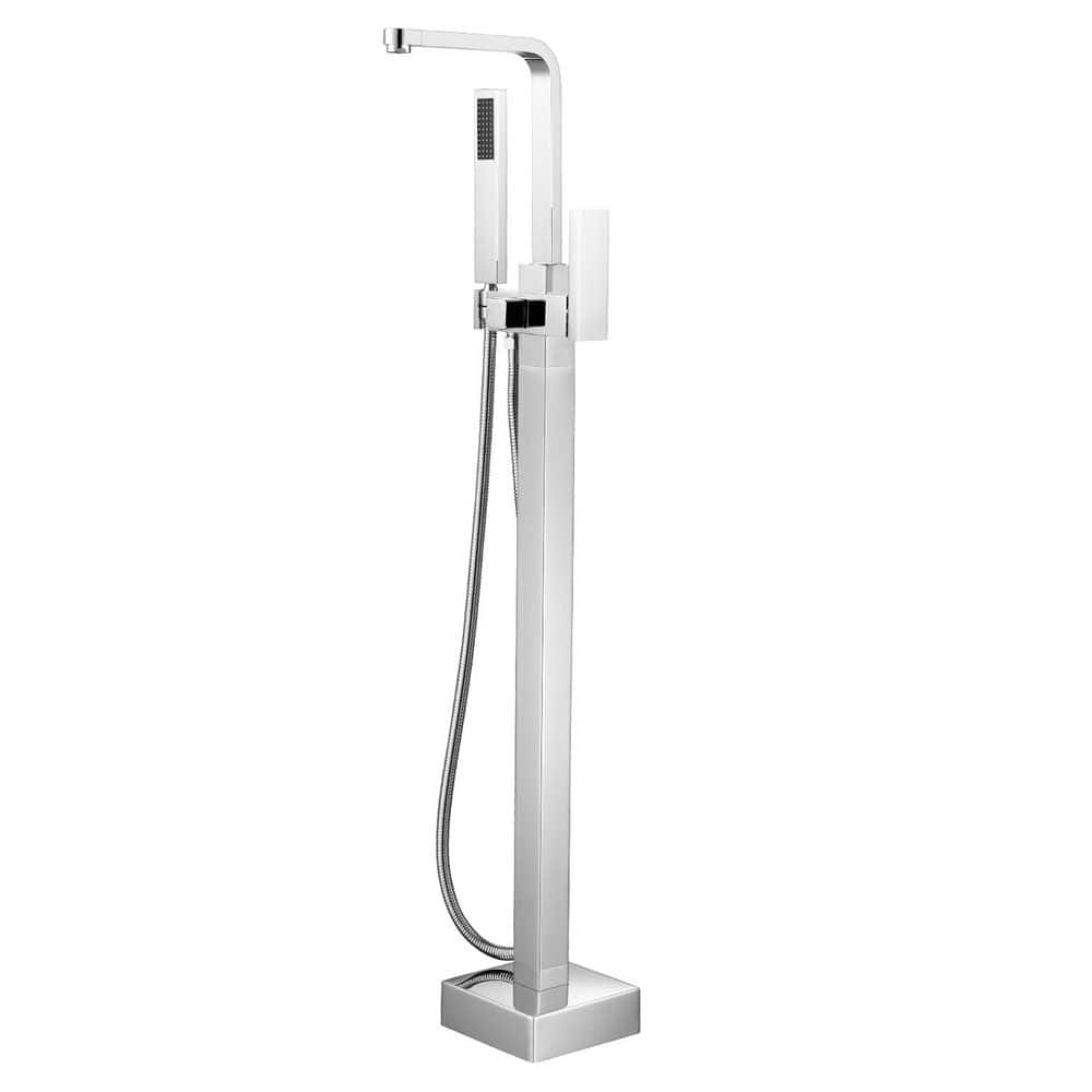 Single-Handle Freestanding Bathtub Faucet with Hand Shower Floor Mount in Chrome price history on PriceWatchPro
