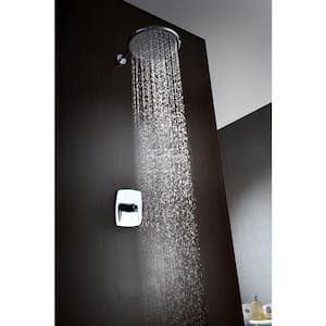 Thyme 1-Spray 11.4 in. Fixed Showerhead in Polished Chrome (Valve Included)