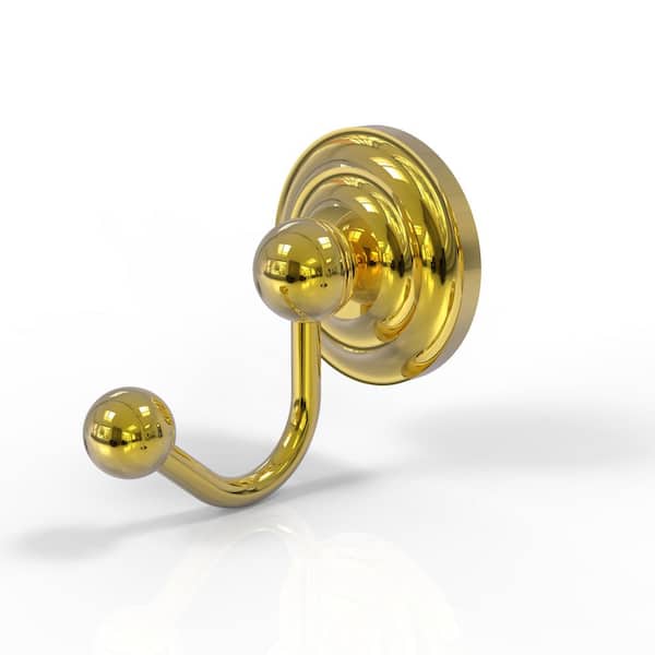 Allied Brass Prestige Que New Collection Wall-Mount Robe Hook in Polished Brass