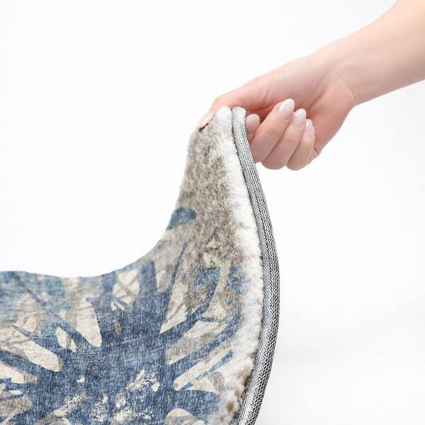 Dream Shag Premium Machine Washable Abstract ADS77 Blue 2 ft. x 3 ft. Accent Rug