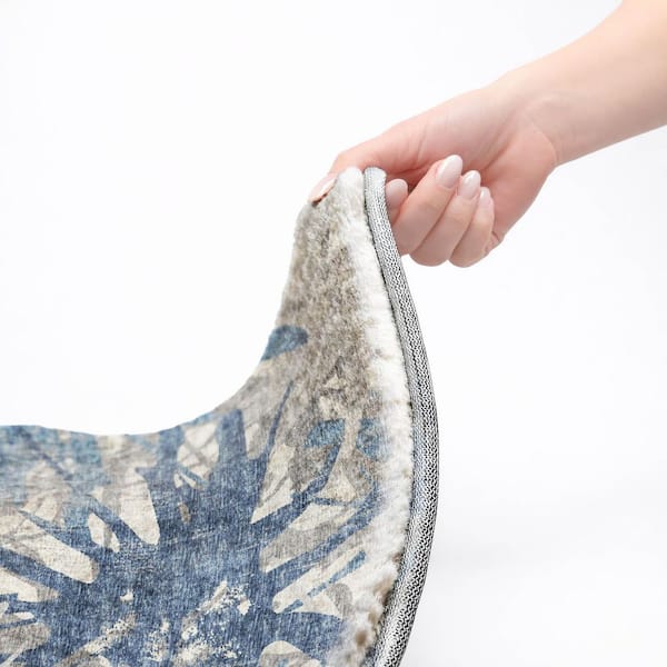 Dream Shag Premium Machine Washable Abstract ADS77 Blue 8 ft. x 10 ft. Area Rug