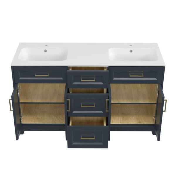 Zeafive 60 in. W. x 22 in. D x 34 in. H Freestanding Double