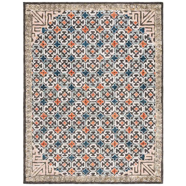 Aspen 8 ft. x 10 ft. Blue/Taupe Oriental Area Rug