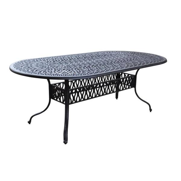 HOMESTYLES Floral Blossom 84 in. x 42 in. Oval Patio Dining Table