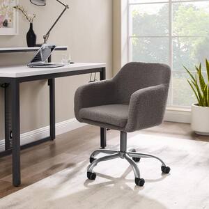 Brannon Charcoal Grey Upholstered Adjustable Height Office Chair with Castors