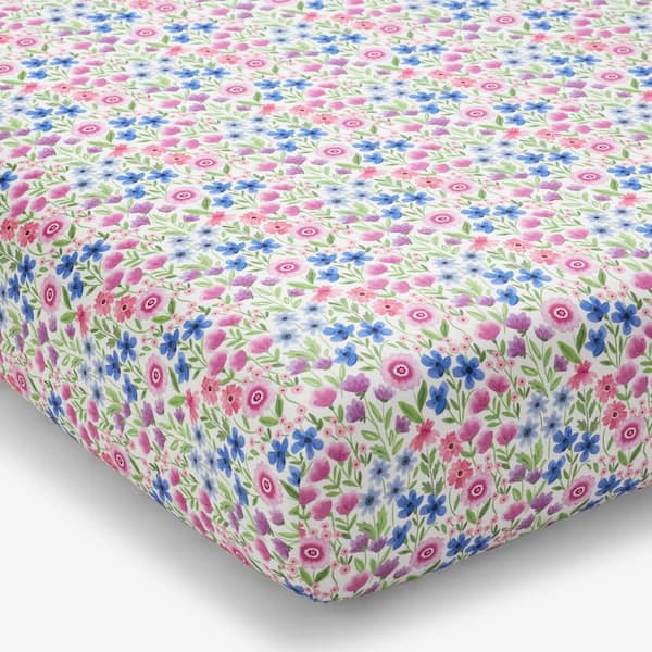 Company Kids White Joy Garden Percale Crib Sheet