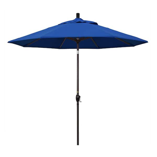 California Umbrella 9 ft. Aluminum Push Tilt Patio Umbrella in Pacific Blue Pacifica