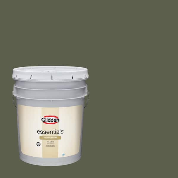 Glidden Essentials 5 gal. PPG1127-7 Fresh Basil Satin Exterior Paint