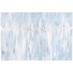 1-Panel Abstract Framed Wall Art Print with Silver Details 57 in. x 85 in.