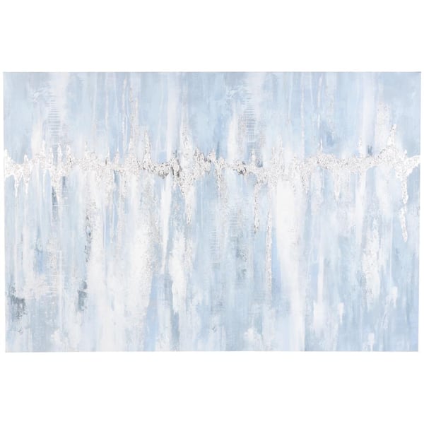 Litton Lane 1-Panel Abstract Framed Wall Art Print with Silver Details 57 in. x 85 in.