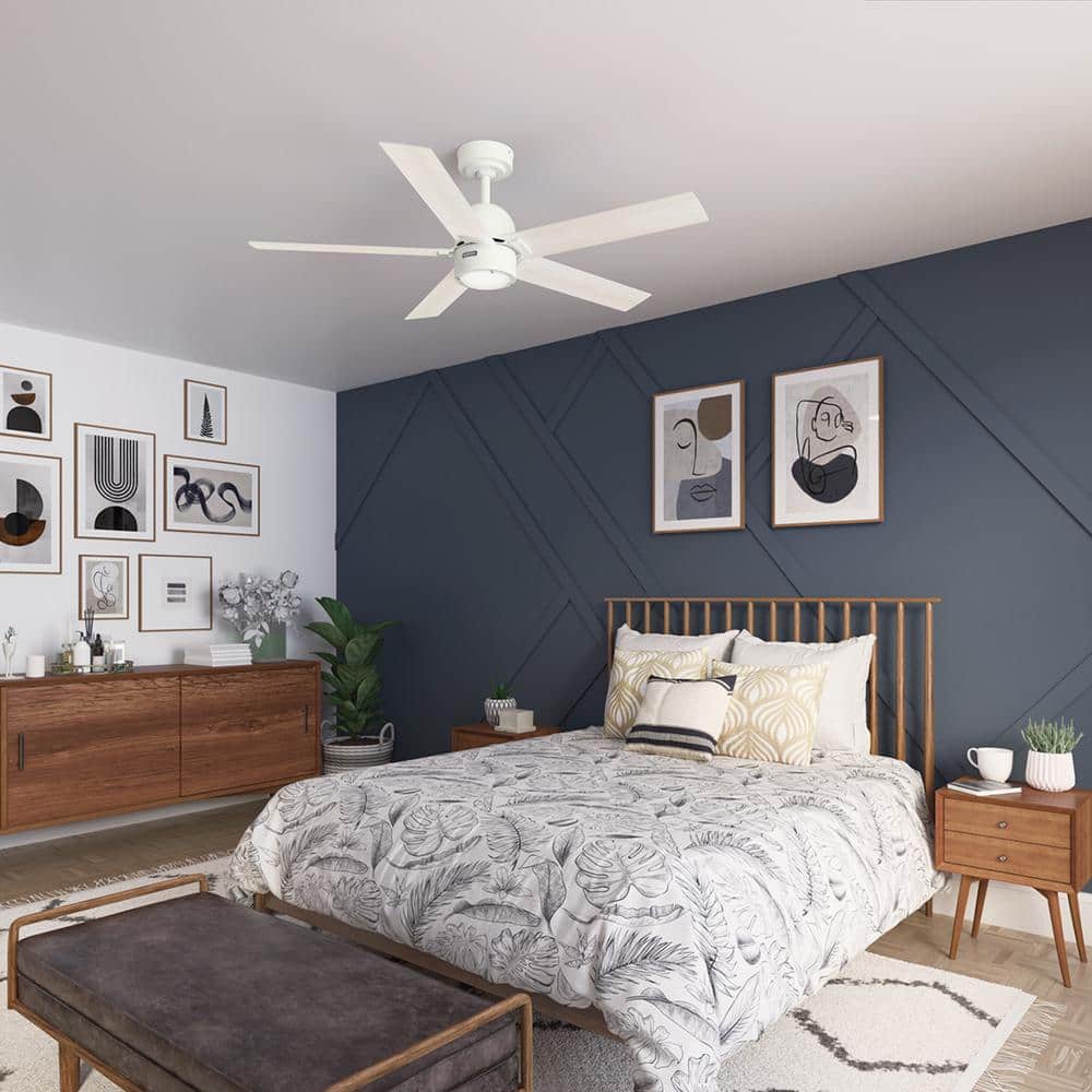 Erling 52" White Wood Ceiling Fan with Light and Remote