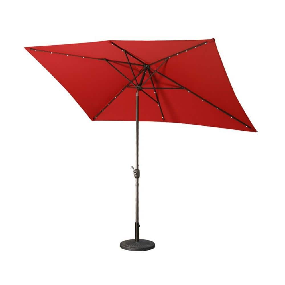 10 ft. L x 6.5 ft. W Rectangular Patio Umbrella Solar Market Umbrella
