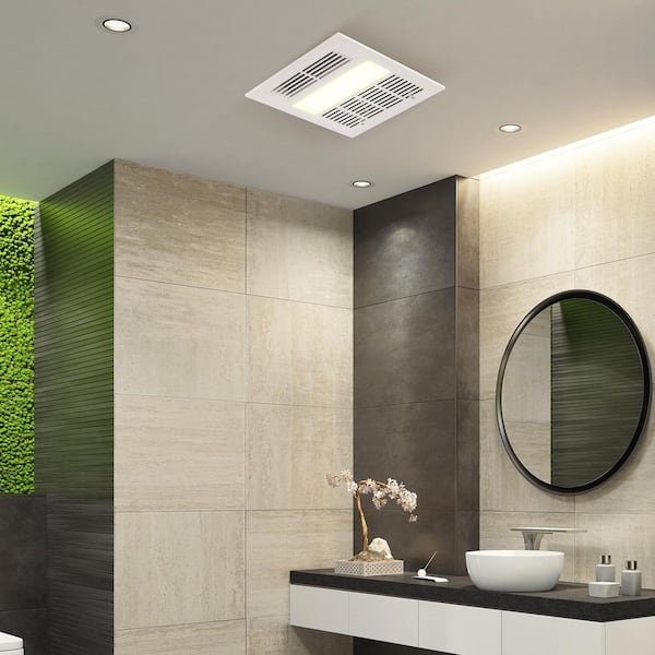 110 CFM Bathroom Exhaust Fan 1500-Watt Heating Energy-Saving Bathroom Ceiling Fan, Low Noise Operation, Energy-Saving
