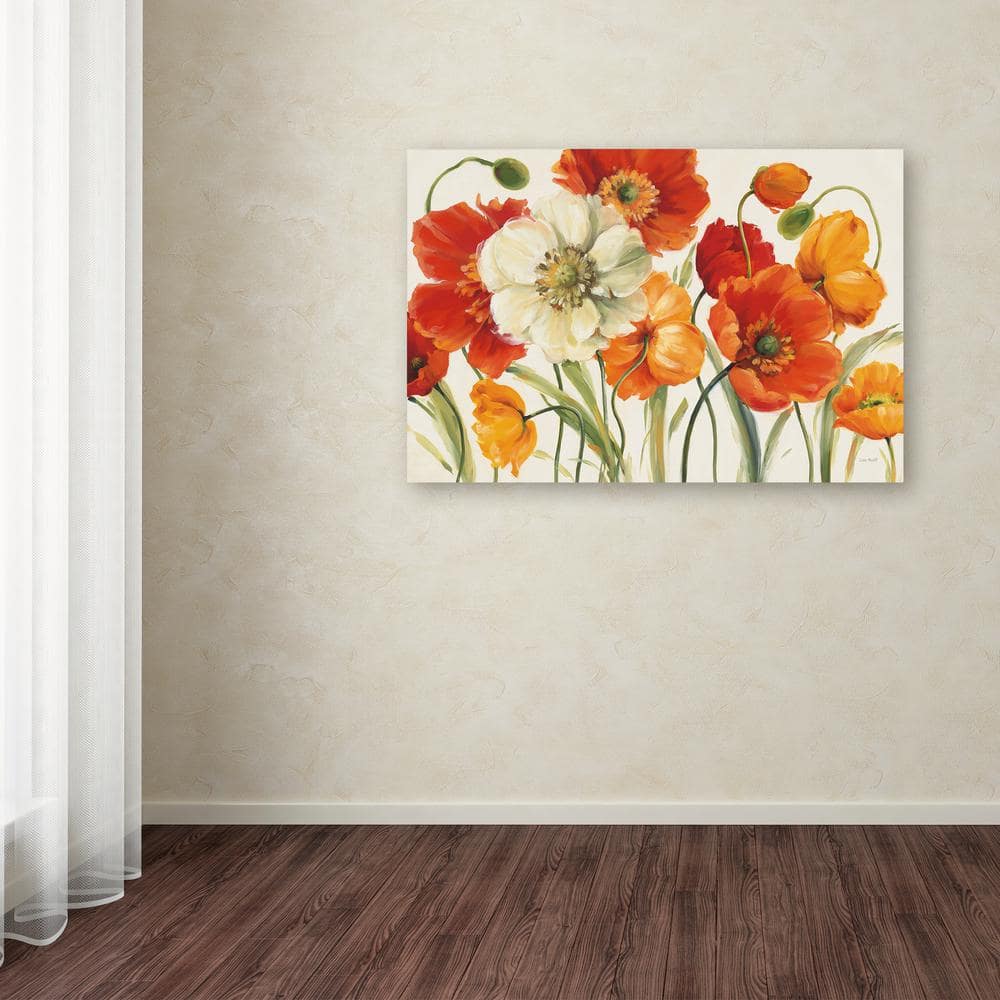16x24 Colorful Poppies Canvas Wall Art