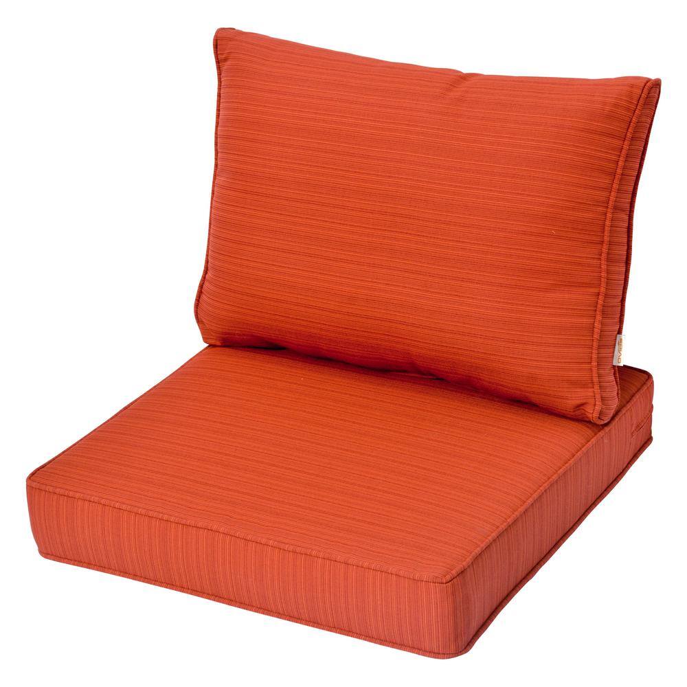HOOOWOOO Roslyn 25 in. x 25 in. Olefin 2Piece Deep Seating Outdoor Lounge Chair or Sofa Cushion