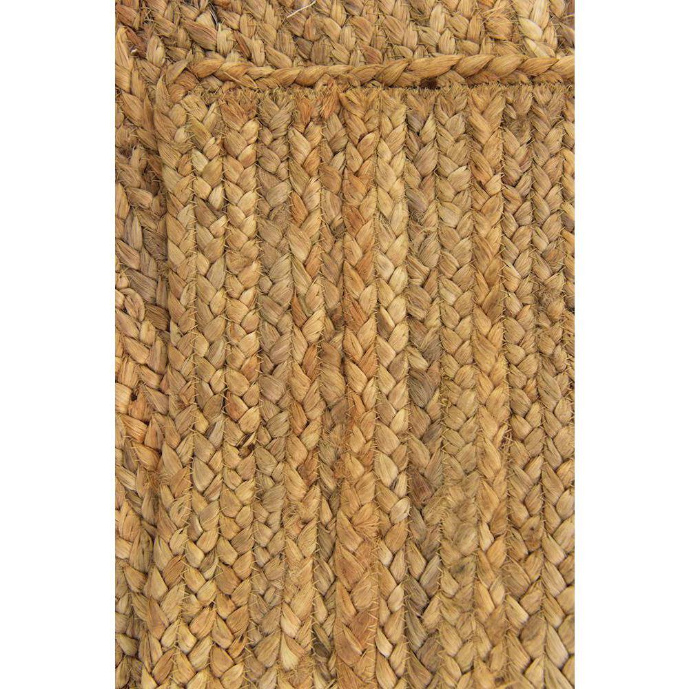 Handmade Rectangular Brown Braided Jute Indoor Rug