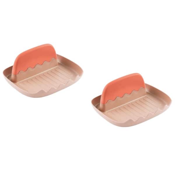 Spoon and Lid Rest with Lid Holder for Countertop, Stove Top, Spoon, Pot Lids, Spatulas, Utensils, Forks, Pink (2-Pack)