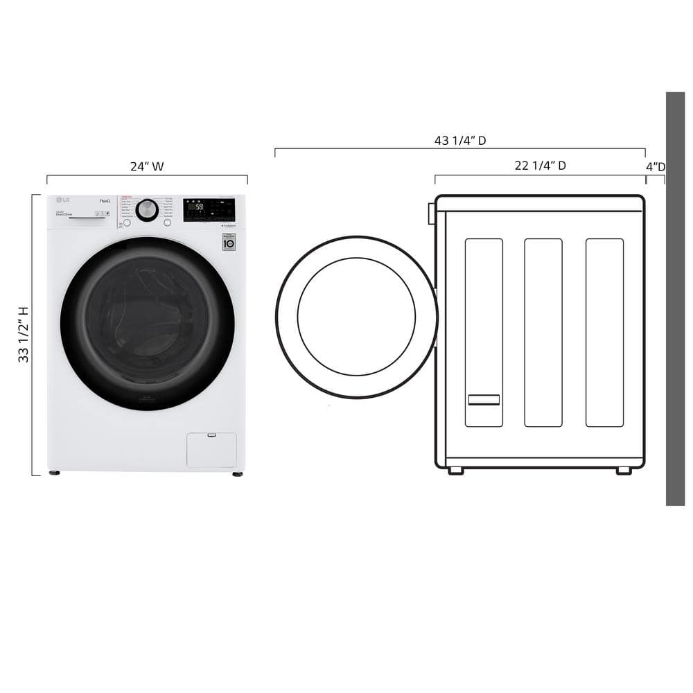 LG 24 Inch White Smart All-In-One Washer Dryer Combo