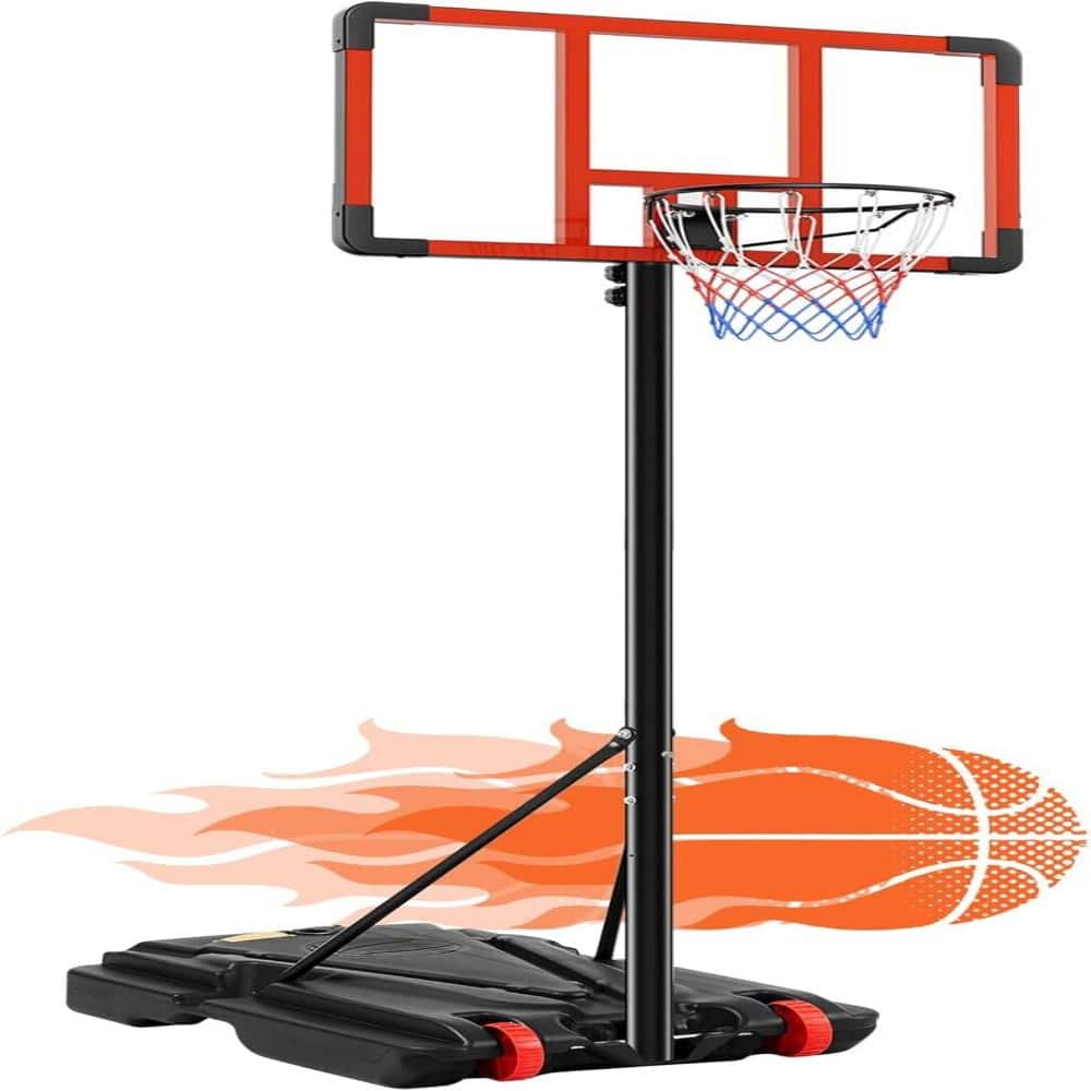 10FT Portable Adjustable Basketball Goal, 5.08 to 8.53 ft. Height Adjustment Basketball Hoop with Refillable Base, White price history on PriceWatchPro