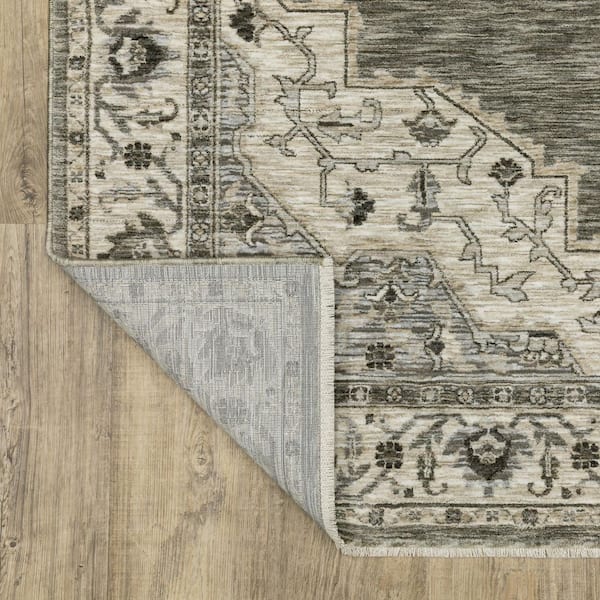 7' X 10' Gray Medallion Area Rug