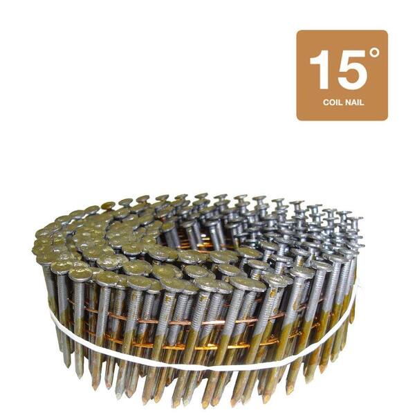 Hitachi 1-1/2 in. x 0.113 in. Full Round-Head Smooth Shank-Heat Treated Brite Basic Coil Nails (4,500-Pack)