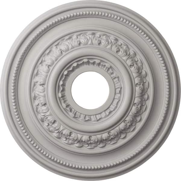 Ekena Millwork 1-7/8 in. x 17-5/8 in. x 17-5/8 in. Polyurethane Orleans Ceiling Medallion, Ultra Pure White