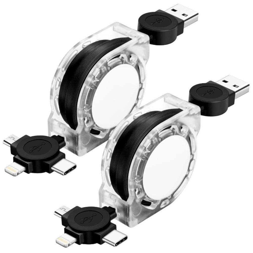 3.3 ft. Retractable Multi Cord with Lightning and Mico in Black (2 pack) price history on PriceWatchPro