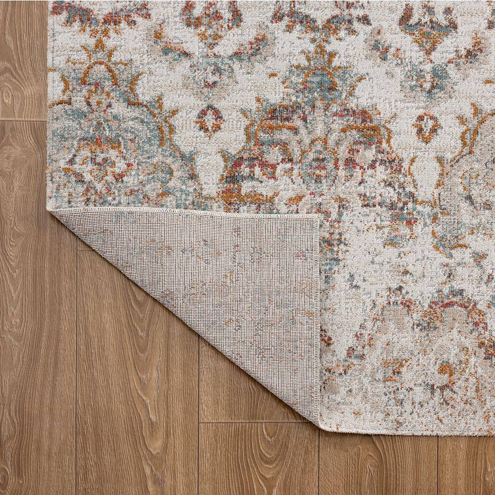 Reversible Blue Synthetic 94"x63" Easy-Care Area Rug
