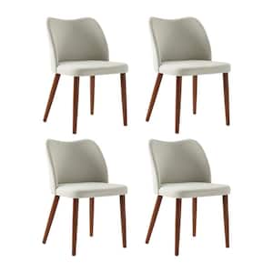 Eliseo Beige Modern Upholstered Dining Chair with Solid Wood Tapered Legs Set of 4