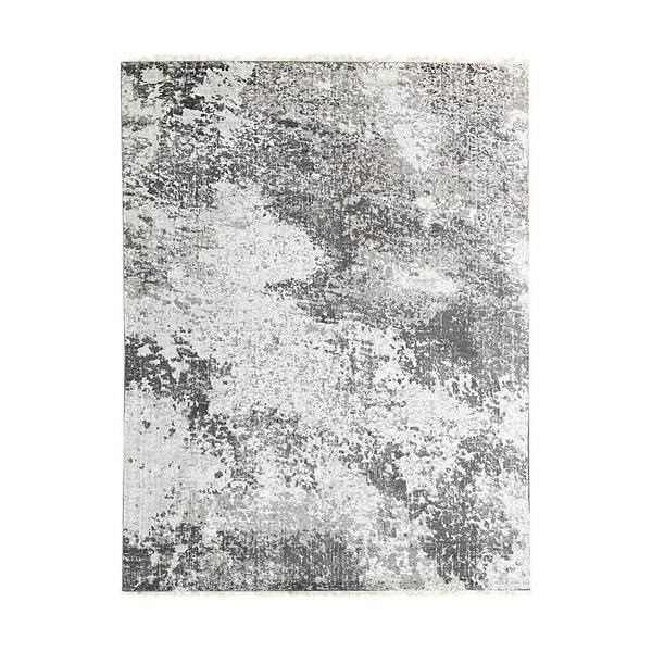Ivory/Beige 7 ft. x 9 ft. Hand-Knotted Wool Transitional Modern Area Rug