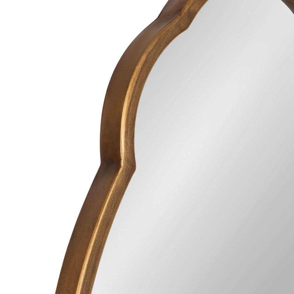 Magritte Scalloped Oval Gold Vanity Wall Mirror, 33x22 in