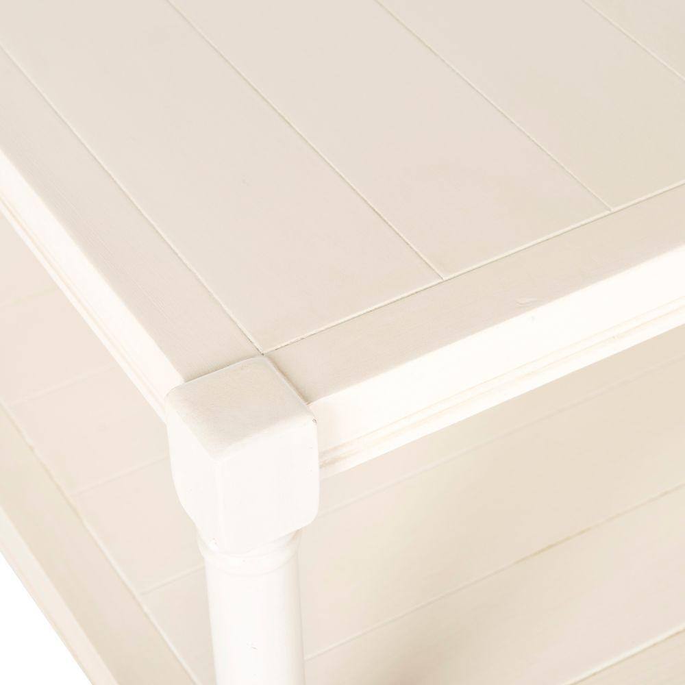 Coastal Cottage Charm White Pine Rectangular Coffee Table