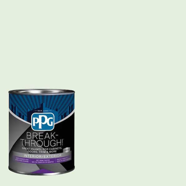 Break-Through! 1 qt. PPG1224-3 Chilled Mint Satin Door, Trim & Cabinet Paint