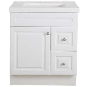 Glensford 31 in. W x 22 in. D Bathroom Vanity in White with Cultured Marble Vanity Top in White