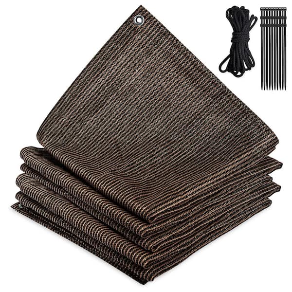 Bigroof 10 ft. x 20 ft. 90% Shade Fabric Sun Shade Cloth Privacy Screen for Outdoor Patio Garden Pergola Cover Canopy, Mocha