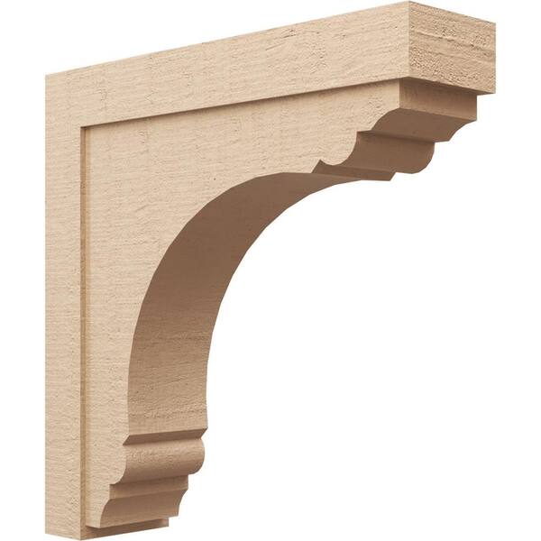 Ekena Millwork 9 in. x 36 in. x 36 in. Thin Warren Rough Cedar Woodgrain TimberThane Corbel, Primed Tan