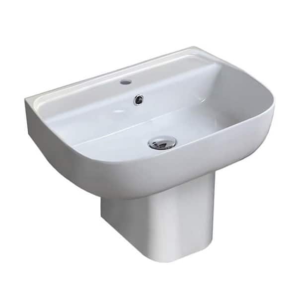 Nameeks Aqua Pedestal Sink in White