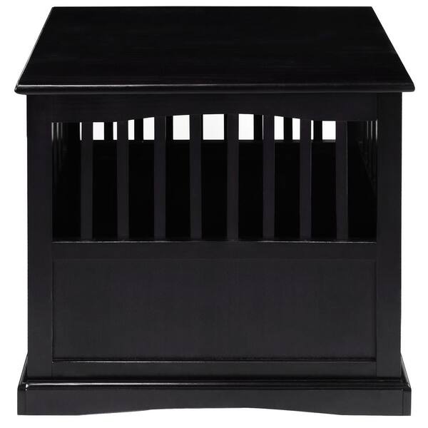 black dog crate end table