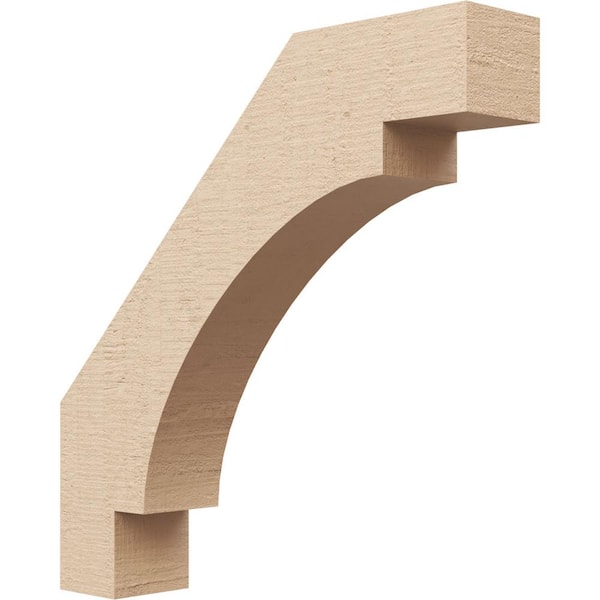 Ekena Millwork 3 in. x 16 in. x 16 in. Merced Rough Cedar Woodgrain Timberthane Polyurethane Knee Brace, Primed