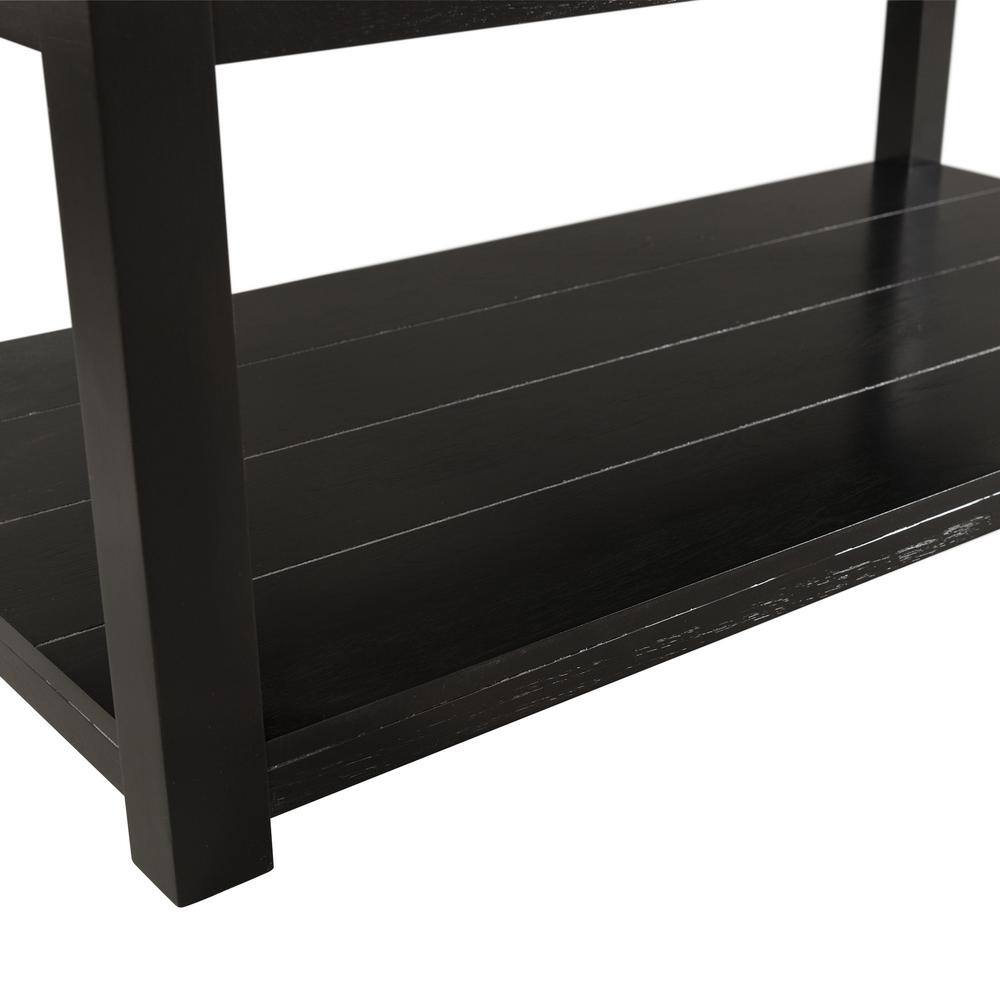 Transitional White Marble & Black Wood Rectangular Coffee Table