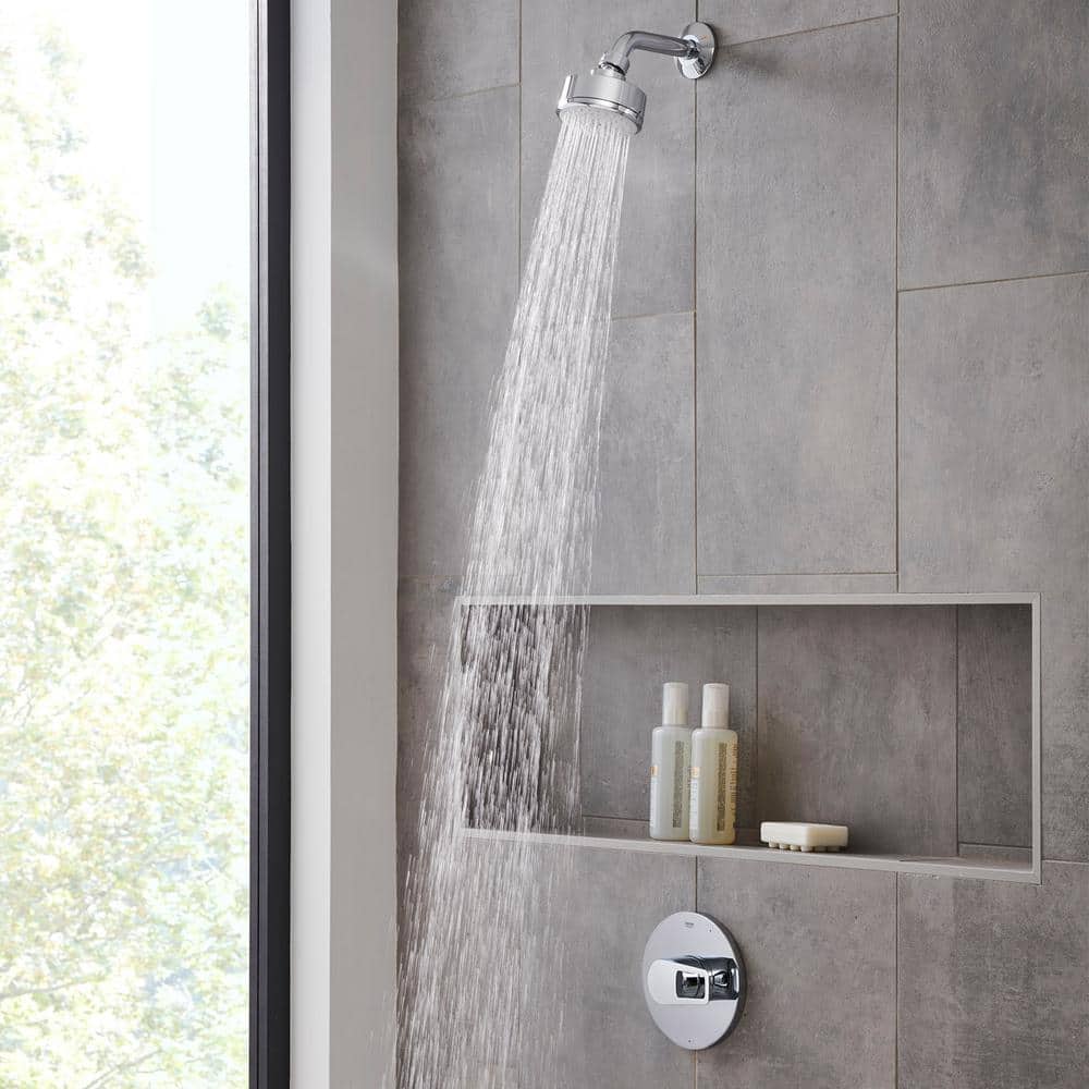 Chrome Wall-Mounted Pressure Balance Valve Trim with Lever