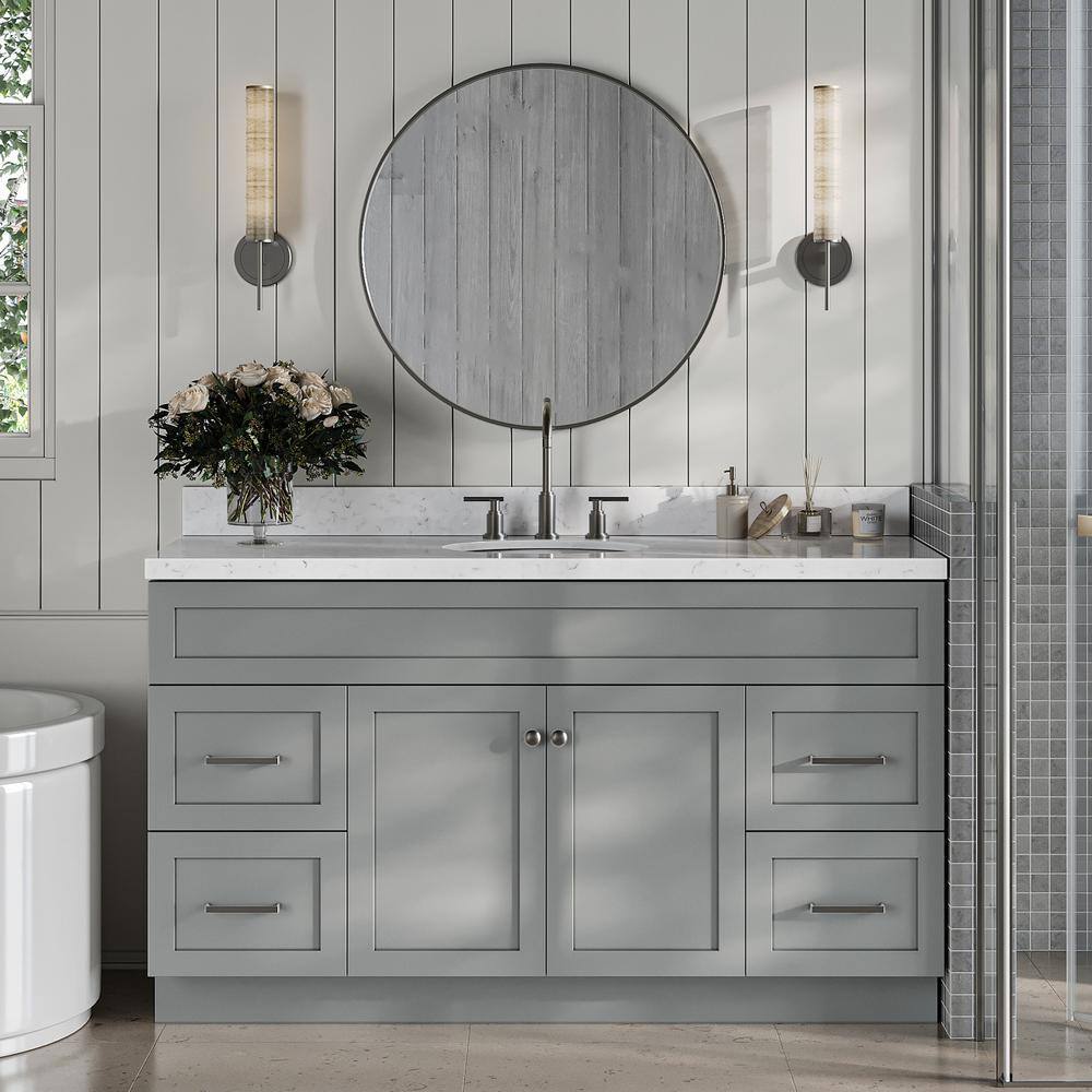 ARIEL Hamlet 60.25 in. W x 22 in. D x 36 in. H Single Sink Freestanding ...