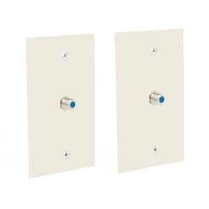 1 Gang Coaxial Cable Wall Plate, Light Almond (2-Pack)