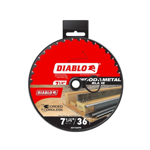 Pack De 2 Lames De Scie Circulaire Diablo 7-1/4 Pouces – 24 Dents Carbure, Encadrement, Neuves
