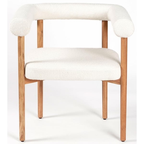 SAFAVIEH Carrigan White/Natural 18 in. Wood Dining Chair