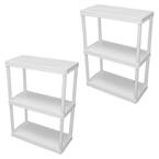 3 Shelf Storage Unit Organizers for Home or Garage, White (2-Pack)