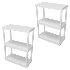 3 Shelf Storage Unit Organizers for Home or Garage, White (2-Pack)
